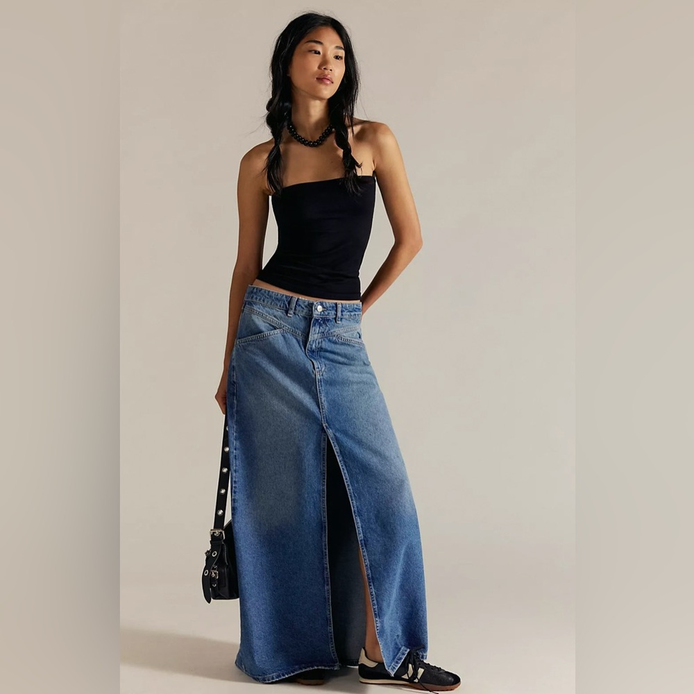 Free People - Denim Maxi Skirt